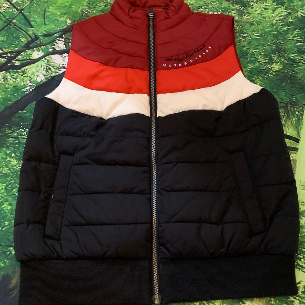 Harley Davidson padded quilted winter vest jacket